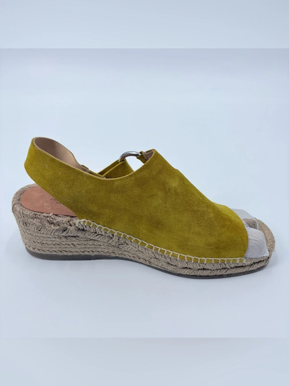 Rag & Bone Mustard Yellow Arc Suede Wedge Sandals